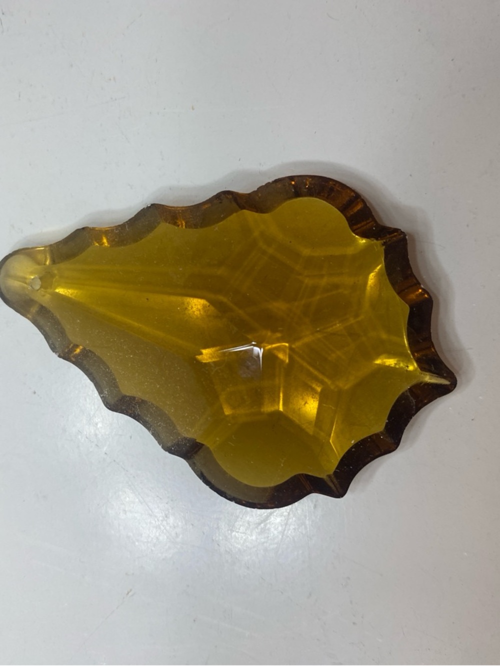 Fifth Avenue Crystal Ltd 9 Amber Gold Leaf Crystal Ornaments NIB